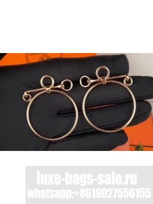 Hermes Loop Earrings Pink Gold