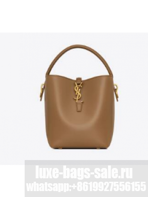 SAINT LAURENT LE 37 SMALL IN SHINY LEATHER 749036 Khaki