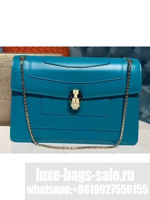 Bvlgari Serpenti Forever 27cm Shoulder Bag Turquoise 2019
