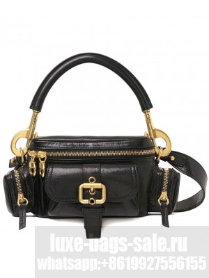 Chloe Small Camera Bag In Shiny Leather Black