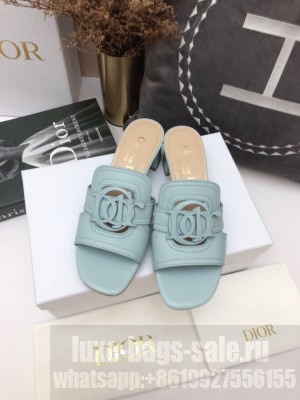 Christian Dior 30 MONTAIGNE 4CM Mule light blue Calfskin sandals 2021 Collection