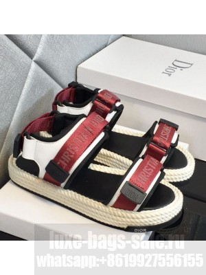 Dior D-Wander Fabric Flat Strap Sandals Red Spring/Summer 2021 Collection 04