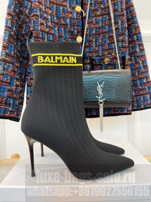 Balmain Women's 9.5cm Skye Stretch Knit Ankle Boots 09