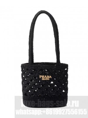 Prada Crochet Tote Bag 1BG494 Black