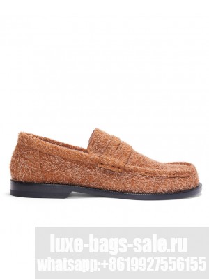Loewe Women's Campo Loafer In Brushed Suede Dark Coffee