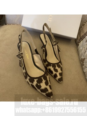 Dior J'Adior Slingback Pumps 6.5cm in Beige Multicolor Mizza Embroidered Cotton 2022 Collection