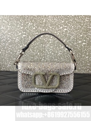 VALENTINO Super Mini Loco imitation crystal chain bag WP0Z28 silver