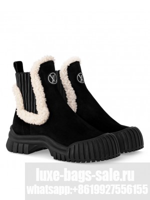 Louis Vuitton Women's Ruby Flat Ankle Boot 1AC7A6 Black