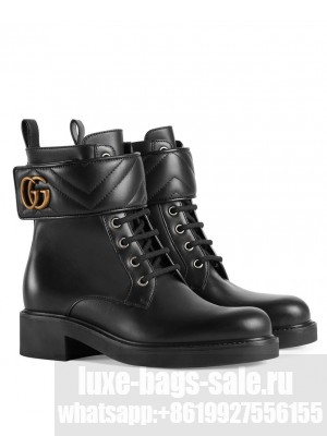 Gucci Women's Ankle Boot With Double G 670397 Black