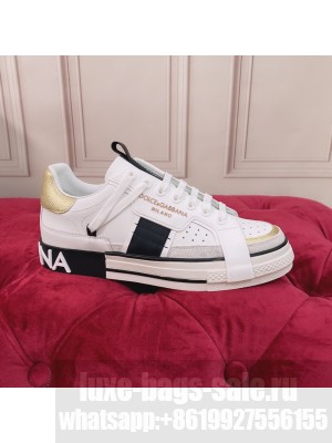 DOLCE & GABBANA UNISEX CALFSKIN 2.ZERO CUSTOM LOW-TOP SNEAKERS WITH CONTRASTING DETAILS 2022 COLLECTION 010