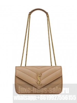 Saint Laurent Loulou Small In Matelasse Lambskin Apricot