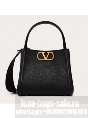 VALENTINO Alltime small grain calfskin bag B0Q26 black