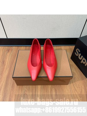 Loro Piana Rebecca Ballerinas Calfskin Red