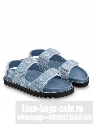 Louis Vuitton Unisex Paseo Flat Comfort Sandal Blue