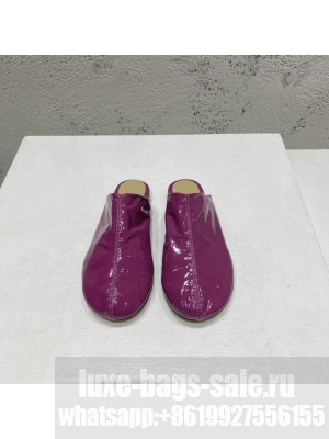 BOTTEGA VENETA Patent Leather Flat Mules Purple 2022 Collection