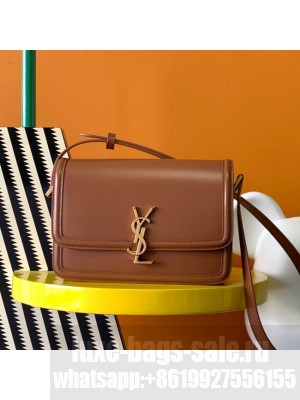 SAINT LAURENT SOLFERINO MEDIUM SATCHEL IN BOX LEATHER 634305 BROWN