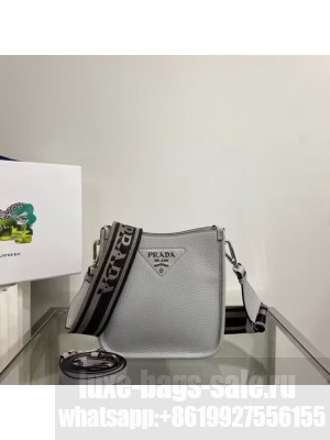 Prada Leather mini shoulder bag 1BH191 Grey