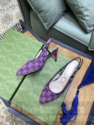 Gucci Women's GG Multicolo canvas sling back Pink 2021 Collection