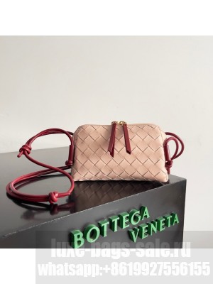 Bottega Veneta Intrecciato Concert Pouch 794258 Seashell&red