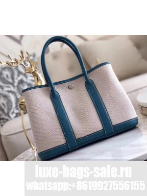 Hermes Canvas Garden Party 30/36 Bag Lake Blue/Creamy