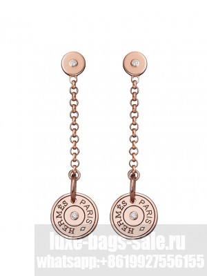 Hermes Women's Gambade Clou De Selle Earrings Red