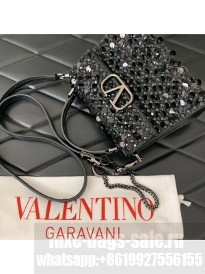 VALENTINO Vsling mini imitation crystal bag 0064 black