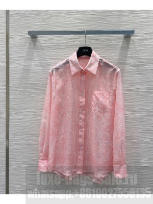 Christian Dior Women's Butterfly Print Shirt Pink