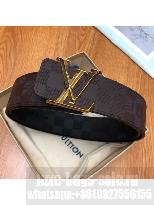 Louis Vuitton Reversible Damier Calfskin Belt 40mm with LV Buckle Coffee/Black/Gold Collection