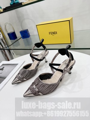Fendi Colibri Slingback in Gray Mesh 55mm 2022 Collection
