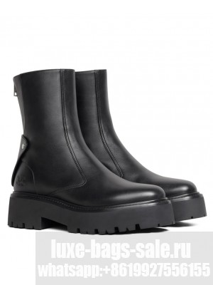 Celine Women's Bulky Boots With Back Zip And Triomphe In Calfskin Black