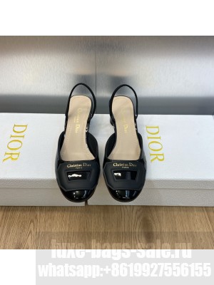 Dior Day Slingback in Patent Leather with 3.5cm Black 2023