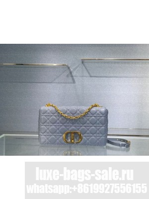 LARGE DIOR CARO BAG Soft Cannage Calfskin M9243U sky blue