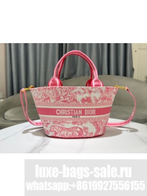 Dior HAT BASKET BAG Natural Multicolor Albero della Vita Embroider M1328CES rosr