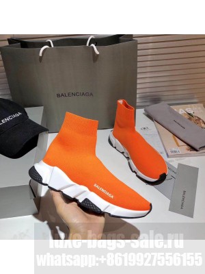 Balenciaga Unisex Speed 2.0 Knit Sock Sneakers Orange 09 2021 Collection