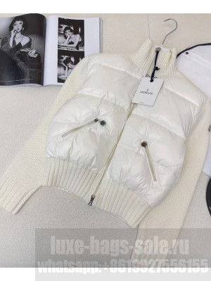 Moncler Women's Wool Knitted Down Jacket White