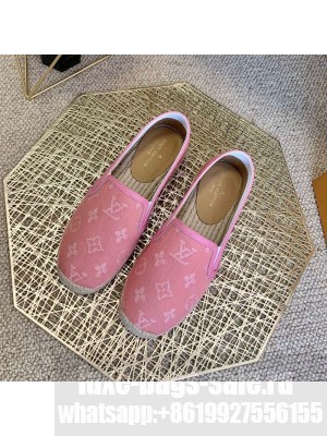 Louis Vuitton Monogram Denim Espadrilles Pink 2021 (For Women and Men) Collection