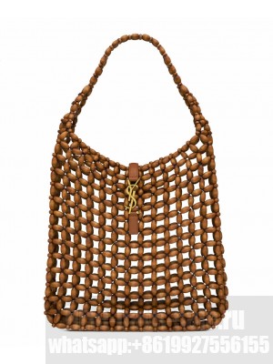 Saint Laurent Le 5 A 7 Large In Wood Beads 823807 Coffee