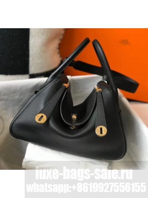 Hermes Lindy 30cm Bag In Togo Calfskin Leather Black 2020 Collection