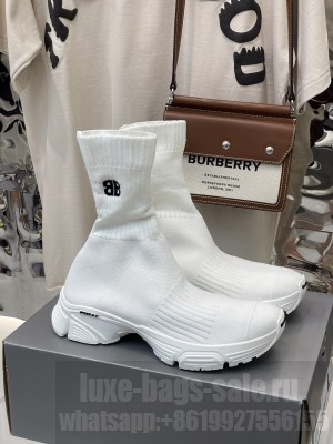 Balenciaga Speed 3.0 Knit Sock Short Boots White 2021 Collection