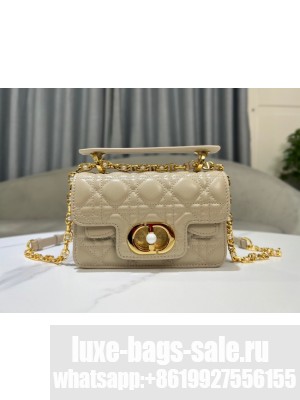 Mini Dior Jolie Top Handle Bag Cannage Calfskin M9272U Powder Beige