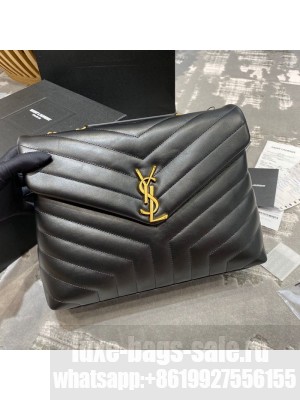 Saint Laurent Loulou Large Bag in "Y" Leather 459749 Black/Gold Collection