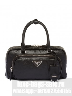 Prada Antique Nappa Leather Multi-pocket Top-handle Bag 1BB099 Black