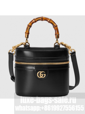 GUCCI MINI VANITY BAG WITH BAMBOO HANDLE 760200 black