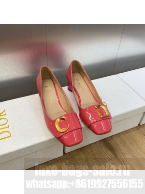 Dior C'est Heel 3.5cm in Patent Leather Pink Pump
