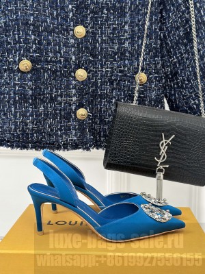 Louis Vuitton LV Initials accessory Satin Pump Red
