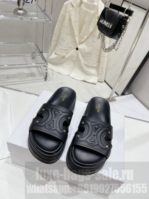 CELINE BLOCK 6CM PLATFORM SLIDE FLAT 07