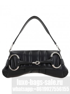 Gucci Horsebit Chain Small Shoulder Bag 764339 Black