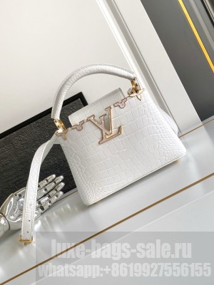 Louis Vuitton Capucines Mini Crocodile pattern M86153 white