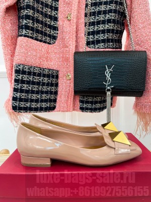 VALENTINO ONE STUD FLATS BEIGE