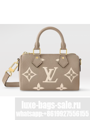 Louis Vuitton Nano Speedy M82890 Tourterelle Gray & Cream
